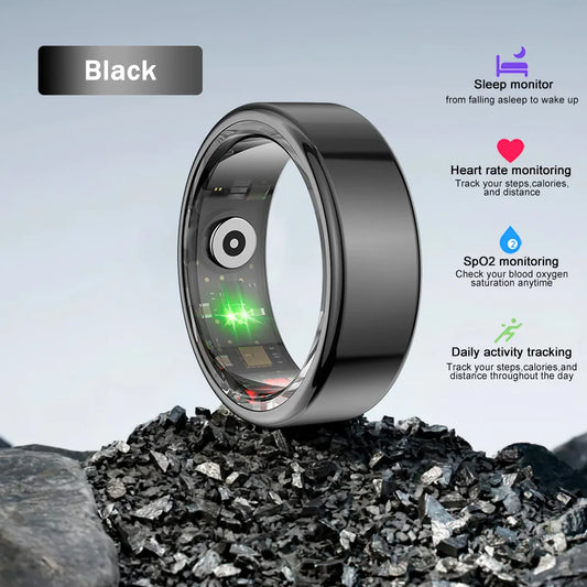 2024 NEW R02 Smart Ring Multifunctional Step Health Tracker Heart Rate Blood Oxygen Monitor Waterproof Men Women Sleep Fitness