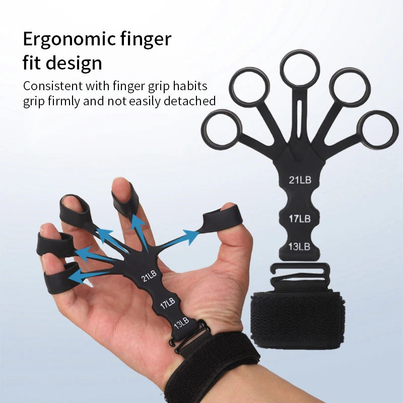 Silicone Grip Training and Exercise Finger Exercise Stretcher Hand Strengthener Arthritis Grip Trainer Hand Brush Expander Grips